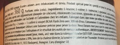 BCAA ingredients label