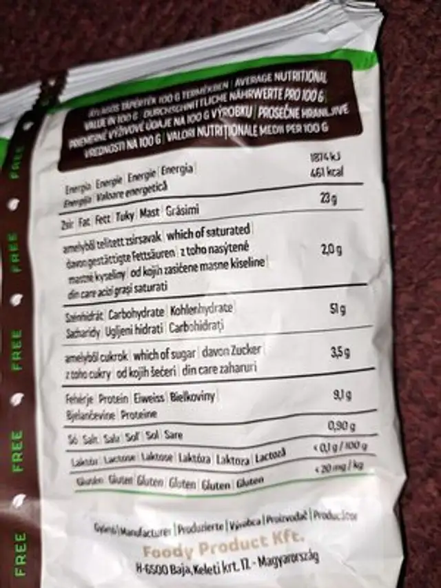 Hummus chips barbecue nutrition facts table