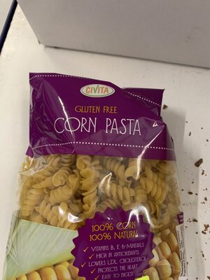 Pâtes sans gluten front packaging