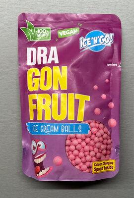 Zmrzlina ve formě kuliček s příchutí dračího ovoce