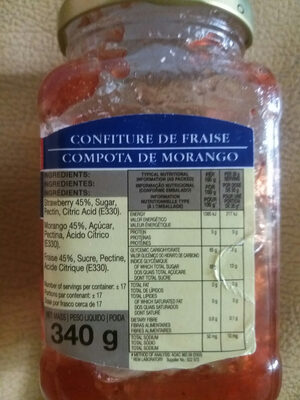 Strawberry jam front packaging