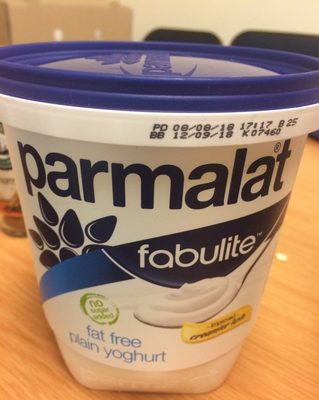 Fabulite Plain Fat Free Yoghurt front packaging