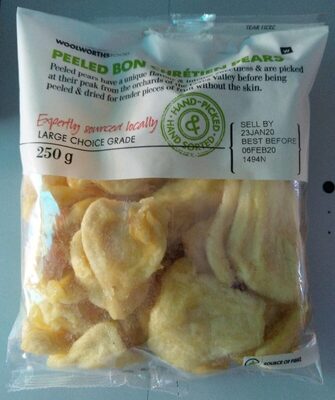 Peeled bon chrétien pears