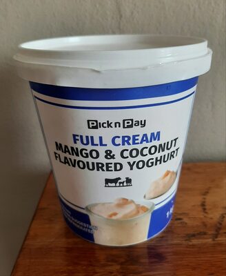 Full cream mango & coconut flavoured yogurt