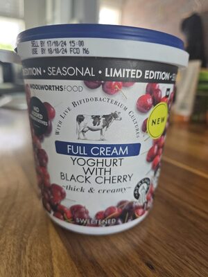 Full Cream Yogurt With Balck Cherry front packaging