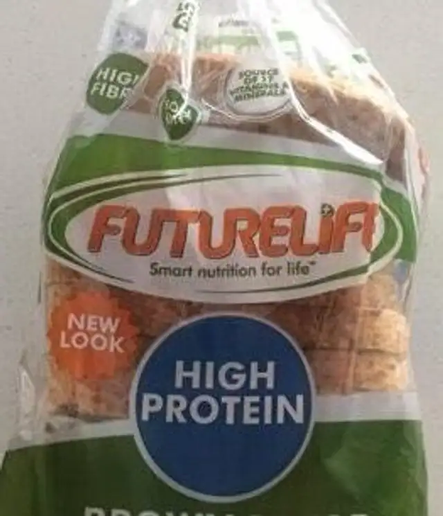 High protein brown bread front packaging