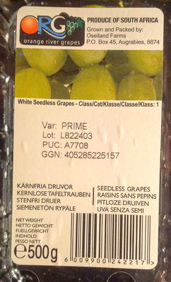 Kernlose Tafeltrauben