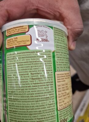 Milo ingredients label