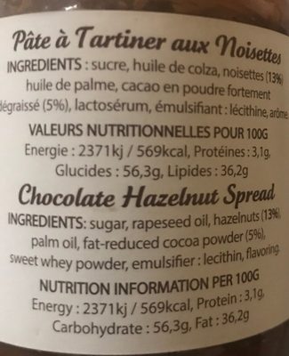 Noiselia ingredients label