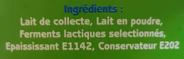 Dolima Soow nature ingredients label