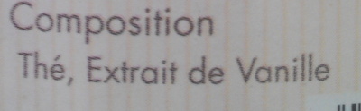 Thé à la vanille ingredients label