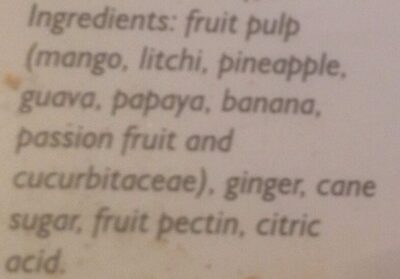 Pâtes de fruits gout passion ingredients label