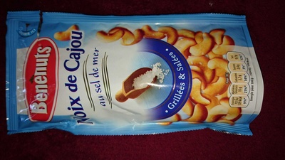 Noix de cajoux au sel de mer front packaging