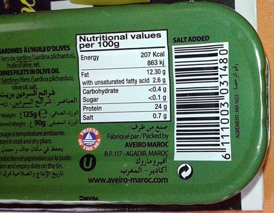 Filets de Sardines à l'huile d'olive front packaging