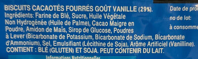 Oreo original ingredients label