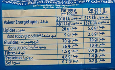 Oreo original nutrition facts table