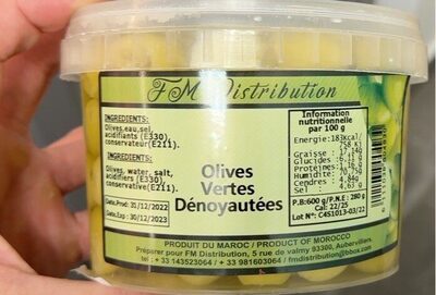 Olive vertes denoyautés