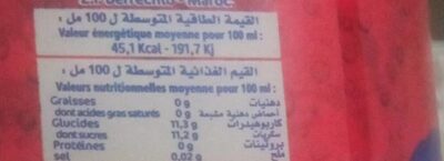 ice cola strong nutrition facts table