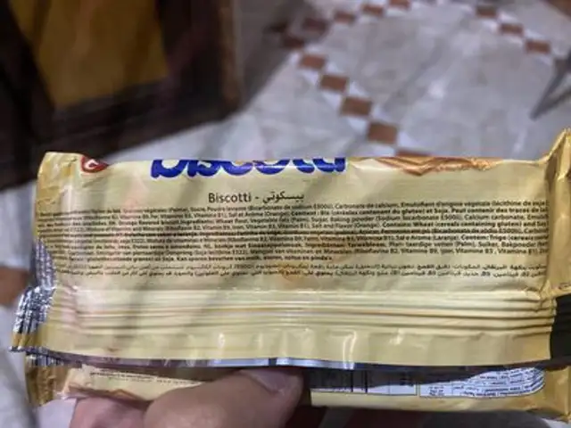 Biscotti ingredients label