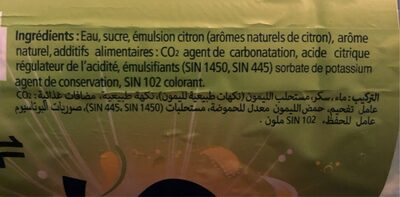 Slim citron ingredients label