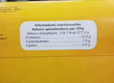 la belle ferme nutrition facts table