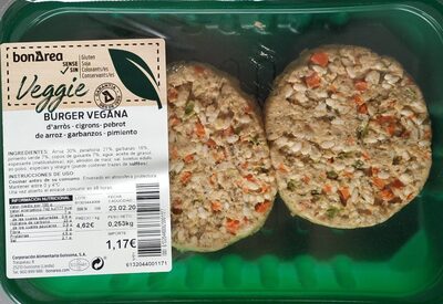 Burger vegana front packaging