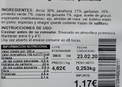 Burger vegana nutrition facts table