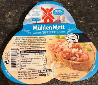 Mühlen Mett Schinkenzwiebelmettwurst