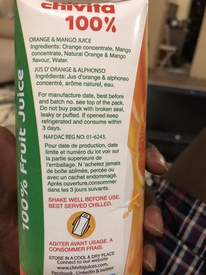 100% fruit juice front packaging