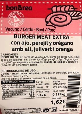 Hamburguesa vaca/cerdo