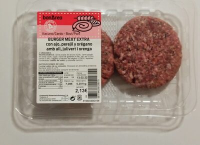 Burguer Meat Extra con ajo perejil y orégano