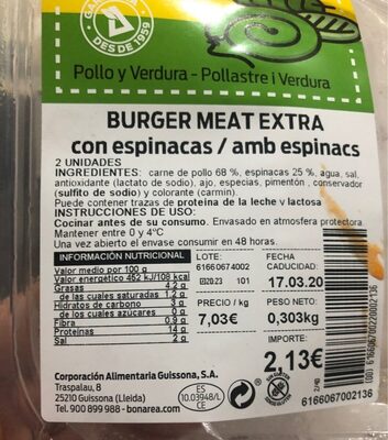 Burguer con espinacas