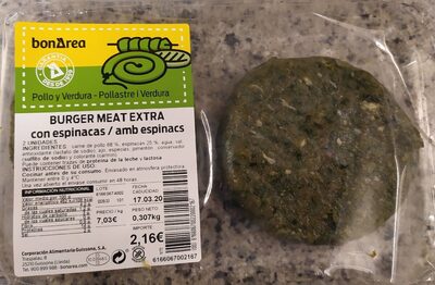 Burger Meat Extra con espinacas / amb espinacs