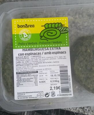 Hamburguesa con espinacas
