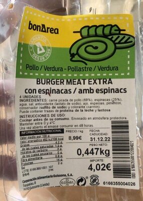 Burguer Meat Extra amb espinacs