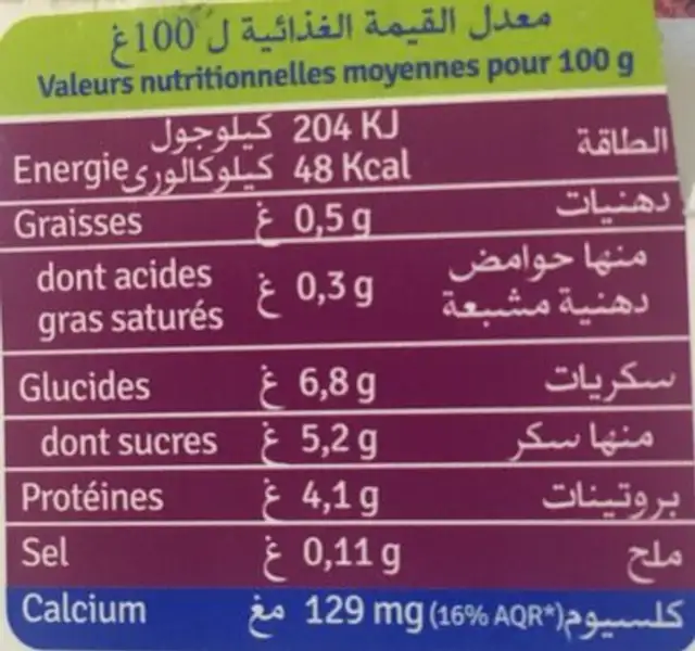Bifi nutrition facts table