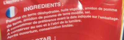 Chips-up ingredients label