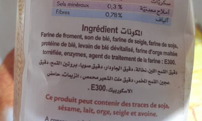Préparation de pain de compagne ingredients label
