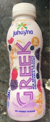 Greek mix berries & oats drinkable yogurt front packaging