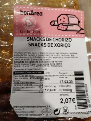 Snaks de chorizo