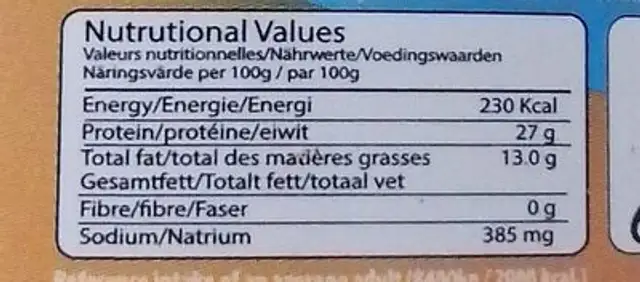 Tuna - Al Durra Chunky White 160 G nutrition facts table