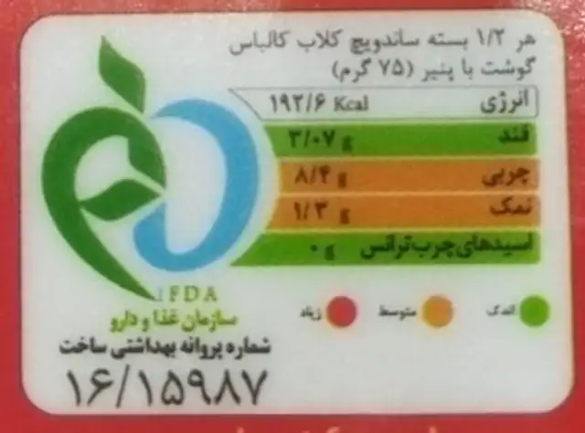 Meat Sausage Club Sandwich with Cheese nutrition facts table