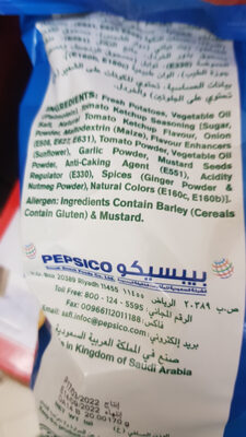 Lays tomato ketchup 165g ingredients label