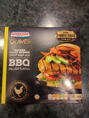 Craves Chicken Fillet Burger - BBQ front packaging
