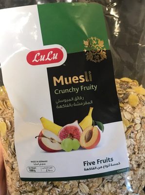 Muesli Crunchy Fruity front packaging