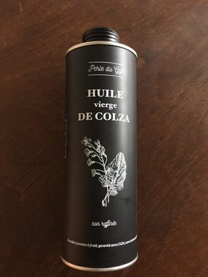 Huile vierge de colza front packaging