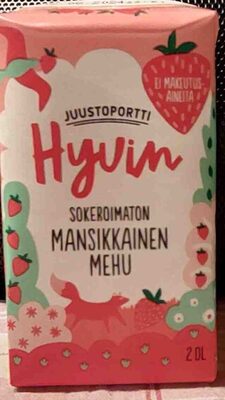 Hyvin sokeroimaton mansikkainen mehu