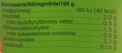 Maustamaton soijajuoma nutrition facts table