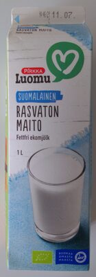 Luomu suomalainen rasvaton maito