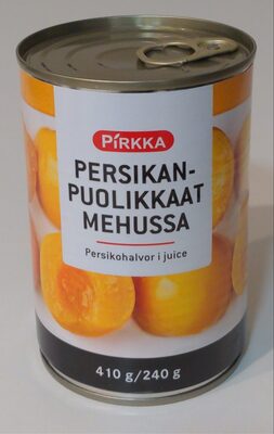 Persikanpuolikkaat mehussa front packaging